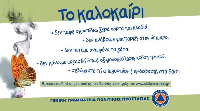 Ενημέρωση από την Γενική Γραμματεία Πολιτικής Προστασίας για τις Δασικές Πυρκαγίες